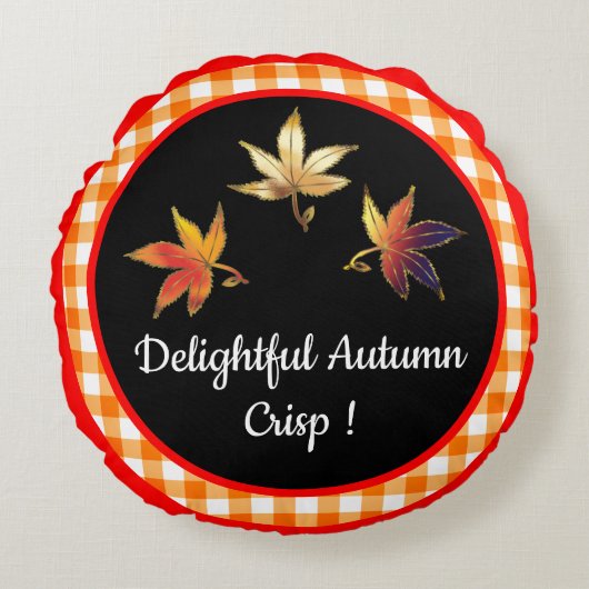 Aangename herfst knappe grillige bladeren rond kussen (Voorkant)