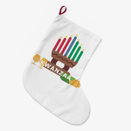 aangename kwanzaa kaarsen grote kerstsok (Voorkant (Hangend))