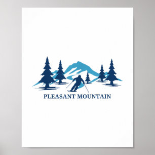 Aangename Mountain Maine Ski Resort Skiën Skier _1 Poster
