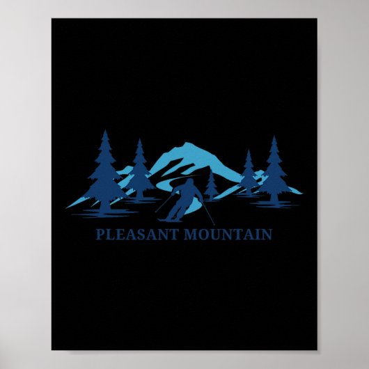 Aangename Mountain Maine Ski Resort Skiër Poster (Voorkant)