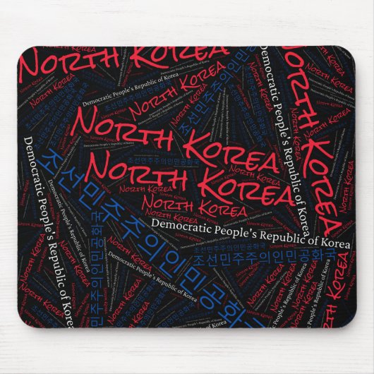 Aangename Noord-Korea Vlagkleuren Patriottisch Muismat (Voorkant)