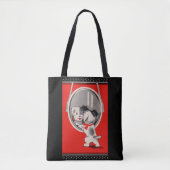 aangename puppy in de spiegel tote bag (Voorkant)