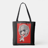 aangename puppy in de spiegel tote bag (Achterkant)