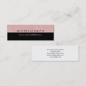 Aangename Roze en Effen Zwarte Mini Visitekaartje (Voorkant / Achterkant)