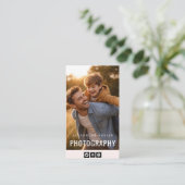 aangename tekst moderne fotograaf visitekaartje (Staand voorkant)