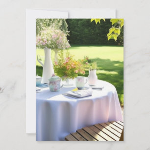 Aangename zomerse aquarel tuinscène. feestdagenkaart