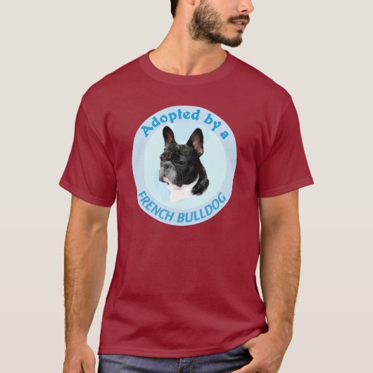 Aangenomen door een Franse hond T-shirt (Voorkant)