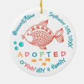 Aangenomen door Foster Care Fish - Aangepaste naam Keramisch Ornament (Achterkant)