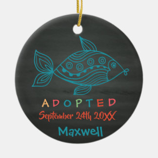 Aangenomen door Foster Care Fish - Aangepaste naam Keramisch Ornament