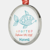 Aangenomen door Foster Care Fish - Aangepaste naam Metalen Ornament (Links)