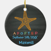 Aangenomen door Foster Care Starfish - Aangepaste  Keramisch Ornament (Achterkant)