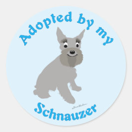 Aangenomen door mijn Schnauzer Ronde Sticker
