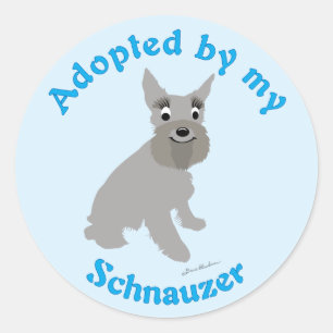 Aangenomen door mijn Schnauzer Ronde Sticker