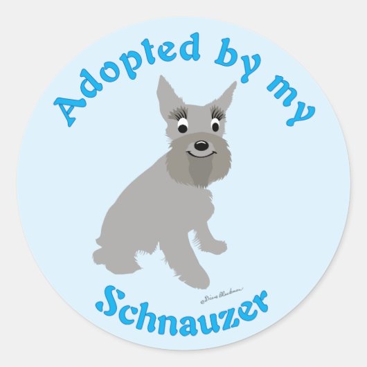 Aangenomen door mijn Schnauzer Ronde Sticker (Voorkant)