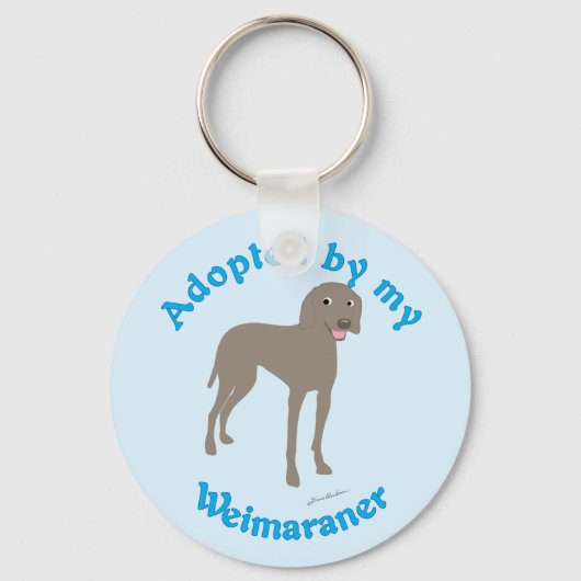 Aangenomen door My Weimaraner Sleutelhanger (Voorkant)