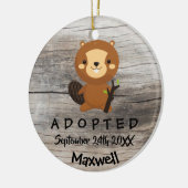 Aangenomen - Gepersonaliseerd Beaver Adoption Gift Keramisch Ornament (Links)