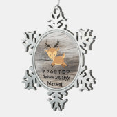 Aangenomen - Gepersonaliseerd cadeau voor adoptie Tin Sneeuwvlok Ornament (Rechts)