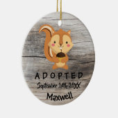 Aangenomen - Gepersonaliseerd chipmunk Adoption Gi Keramisch Ornament (Rechts)