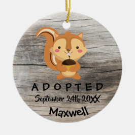 Aangenomen - Gepersonaliseerd chipmunk Adoption Gi Keramisch Ornament