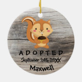 Aangenomen - Gepersonaliseerd chipmunk Adoption Gi Keramisch Ornament (Achterkant)