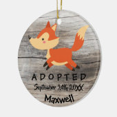 Aangenomen - Gepersonaliseerd Fox Adoption Gift Keramisch Ornament (Links)