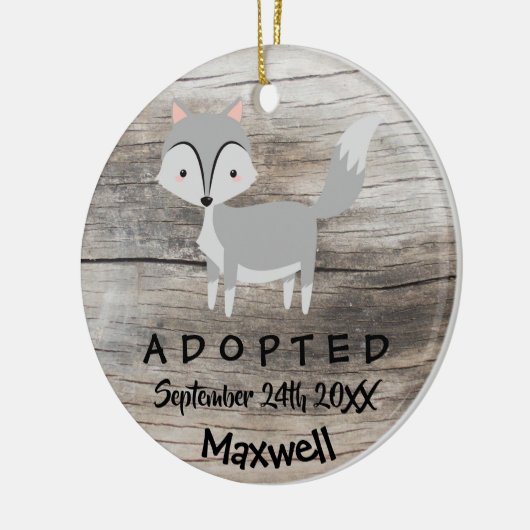 Aangenomen - Gepersonaliseerd Wolf Adoption Gift Keramisch Ornament (Links)