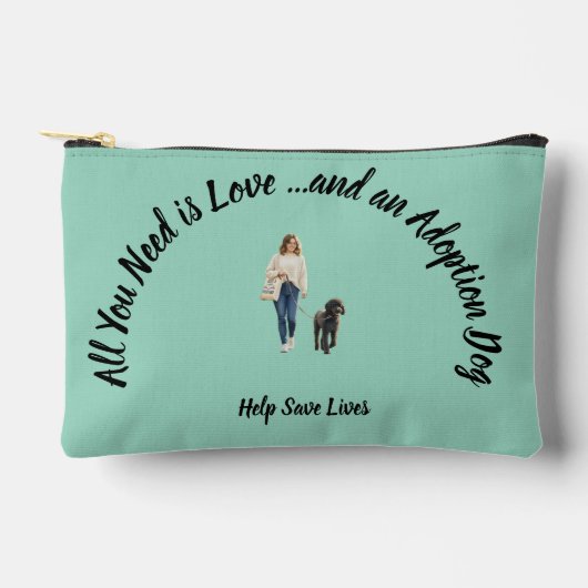 Aangenomen Hond Thema Kleine Ritssluitingstas Etui (Voorkant)