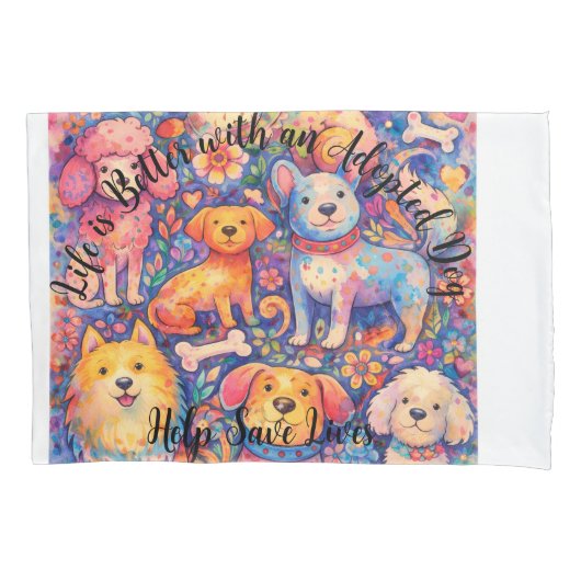 Aangenomen Hond Thema Kussensloop - 50 cm x 76 cm (Voorkant)