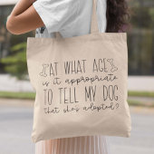 Aangenomen hond tote bag