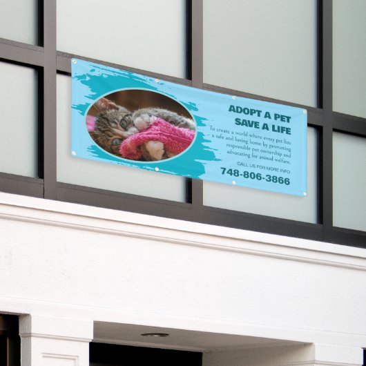 Aangenomen Huisdier Aangepaste Foto Banner (Buitenkant Gebouw)
