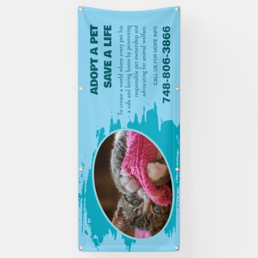 Aangenomen Huisdier Aangepaste Foto Banner (Verticaal)