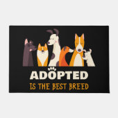 Aangenomen is de beste pauze: Dog Rescue Shelter Deurmat (Voorkant)