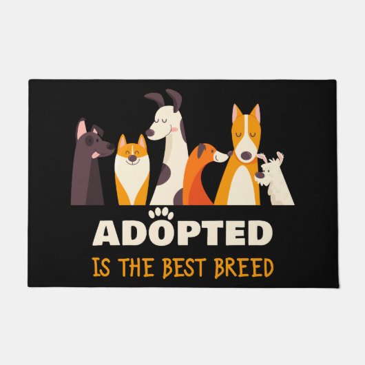 Aangenomen is de beste pauze: Dog Rescue Shelter Deurmat (Voorkant)