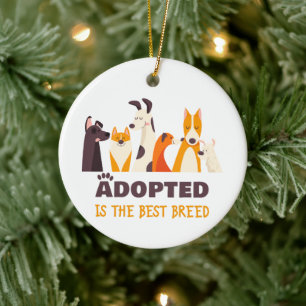 Aangenomen is de beste pauze: Dog Rescue Shelter Keramisch Ornament