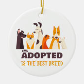 Aangenomen is de beste pauze: Dog Rescue Shelter Keramisch Ornament (Voorkant)