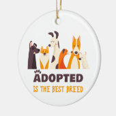 Aangenomen is de beste pauze: Dog Rescue Shelter Keramisch Ornament (Links)