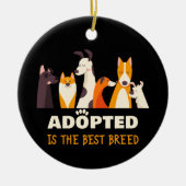 Aangenomen is de beste pauze: Dog Rescue Shelter Keramisch Ornament (Voorkant)