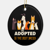 Aangenomen is de beste pauze: Dog Rescue Shelter Keramisch Ornament (Links)