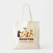 Aangenomen is de beste pauze: Dog Rescue Shelter Tote Bag (Voorkant)