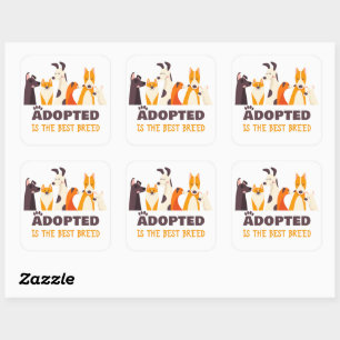 Aangenomen is de beste pauze: Dog Rescue Shelter Vierkante Sticker