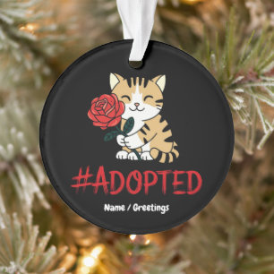 Aangenomen kattenliefde-illustratie met roos ornament