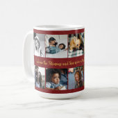 Aangepast 10 elegante foto-collage-jouw tekst koffiemok (Voorkant links)