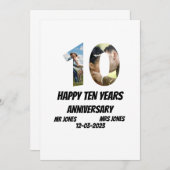 Aangepast 10 jaar Jubileum 2 Fotocollage Kaart (Voorkant / Achterkant)