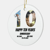 Aangepast 10 jaar Jubileum 2 Fotocollage Keramisch Ornament (Links)