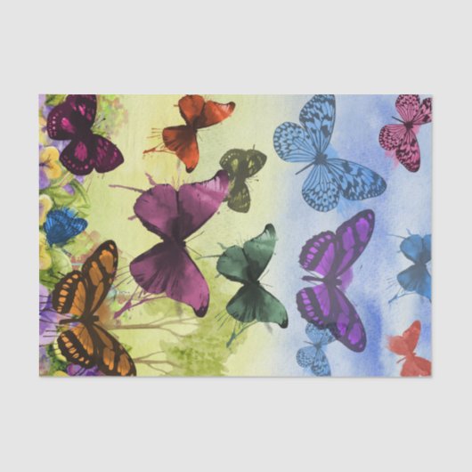 Aangepast 10 lb-weefselpapier, witte, BUTTERFLY WE Tissuepapier (Voorkant)