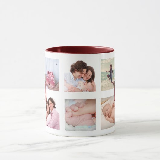 Aangepast 10 Mok van het Monogram van de Maroon va (Midden)