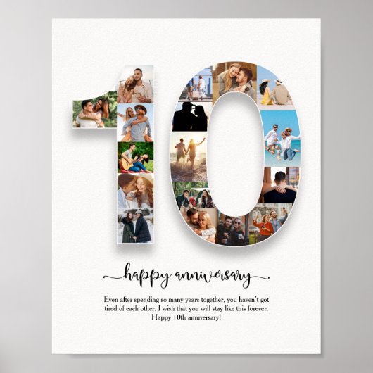 Aangepast 10e Jubileum fotocollage Poster (Voorkant)
