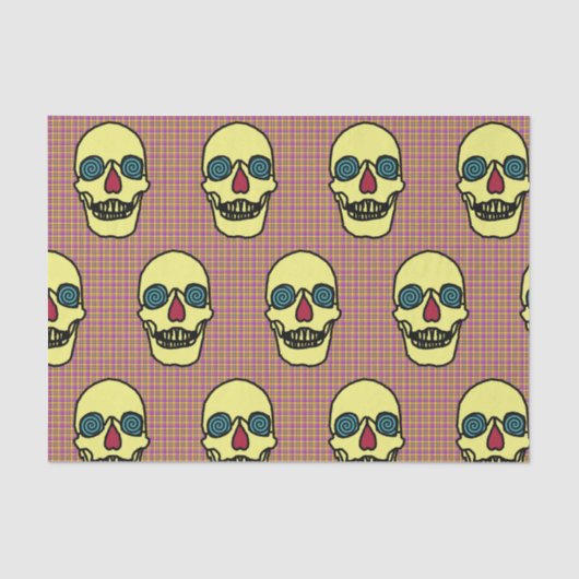 Aangepast 10lb Tissue Paper, witte schedel Tissuepapier (Voorkant)