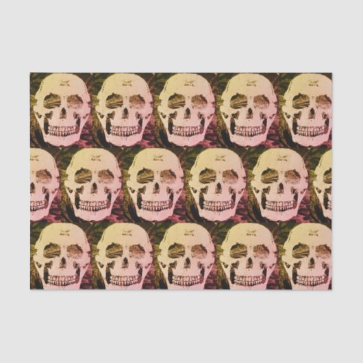 Aangepast 10lb-weefselpapier, SMILING SKULL Tissuepapier (Voorkant)