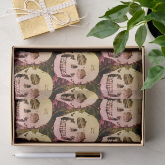 Aangepast 10lb-weefselpapier, SMILING SKULL Tissuepapier (Geschenk)